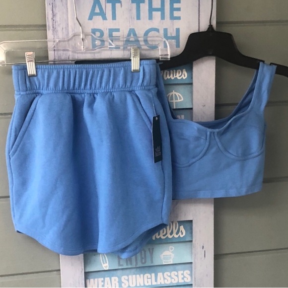 Wild Fable Blue two piece matching outfit. fleece mini skirt & tank set  XXS ⚡️ - Picture 8 of 16